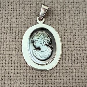 Sterling Silver Carved Cameo Pendant